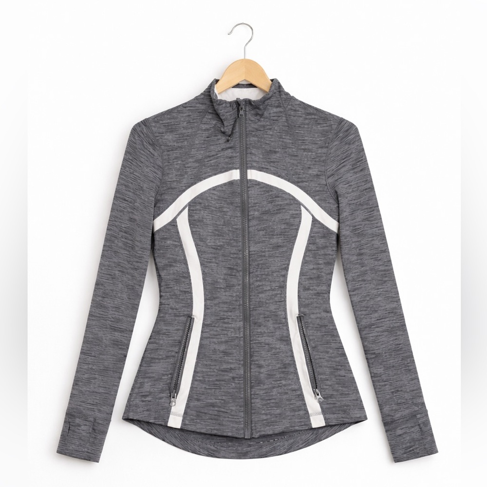 Lululemon Define Jacket size 8 Grey and white